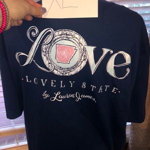 Navy Lauren James short sleeve tee.